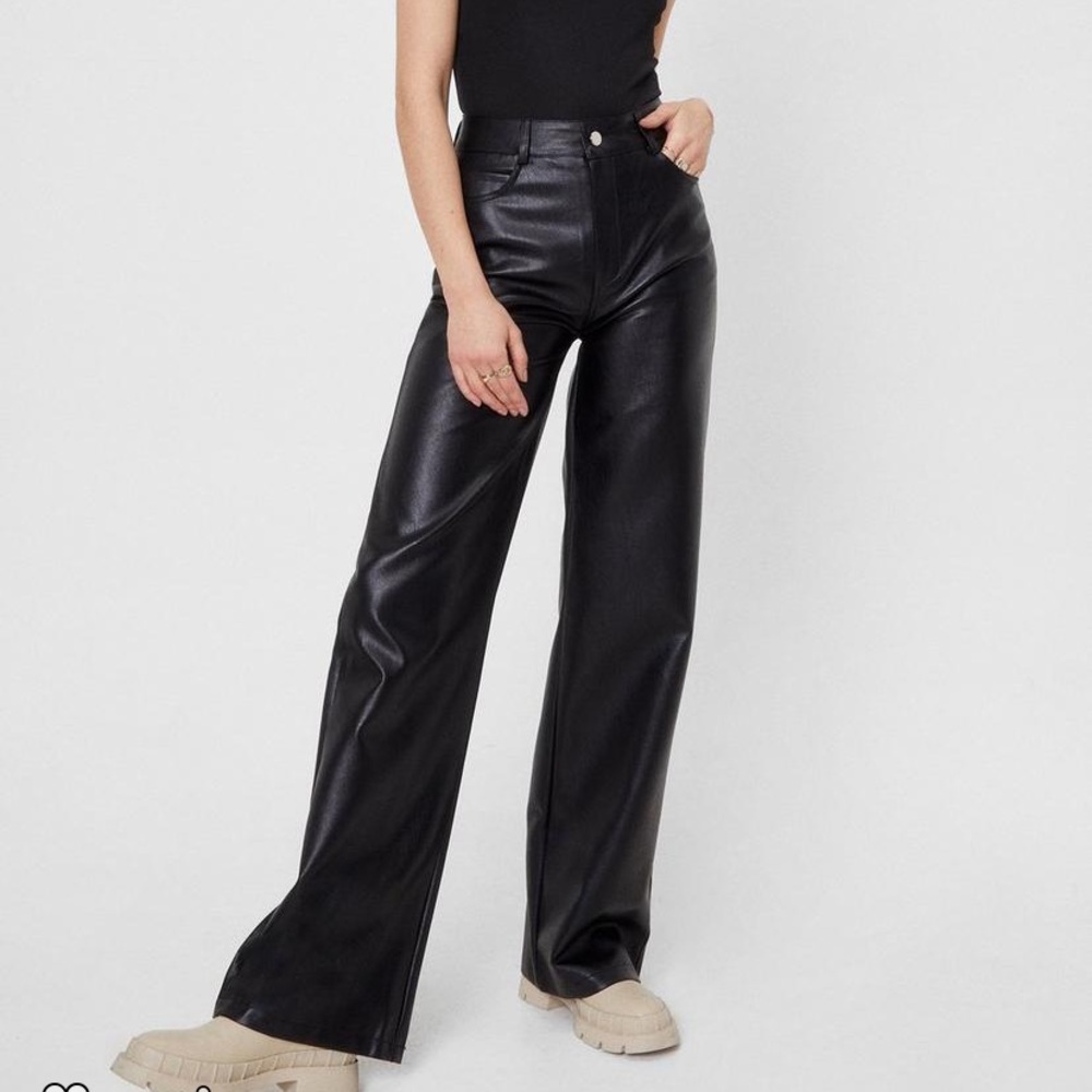 Nasty gal leather pants size M black